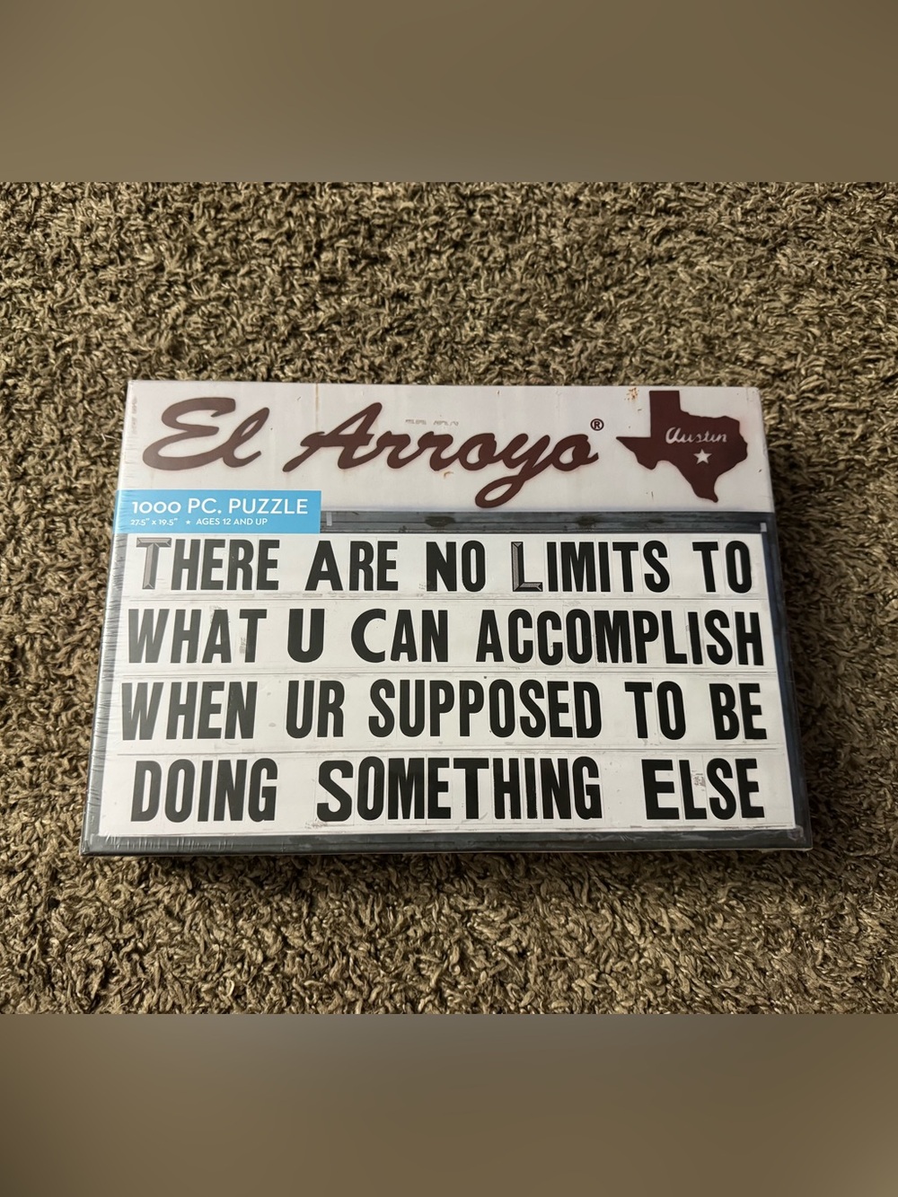 El Arroyo Lightbox Sign Puzzle - White with Black Letters